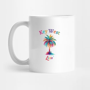 Key West Livin' Watercolor Palm Tree Mug